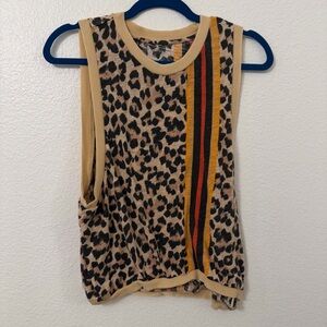 FP Movement by Free People Leopard Print Tank Top with Stripes
